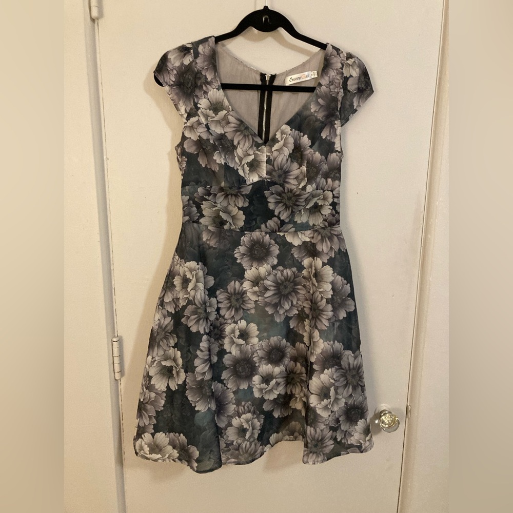 Floral chiffon a-line dress $25 or best offer